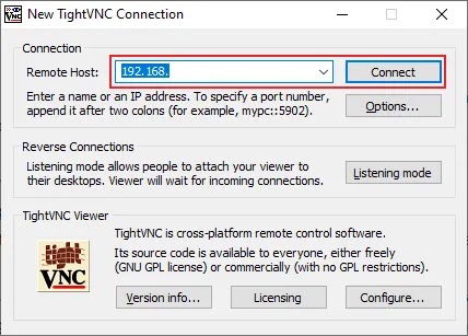 Uzak Masaüstü Oturumunda Yerel Dosyalara ve Klasörlere Erişim 11 TightVNC Window.png