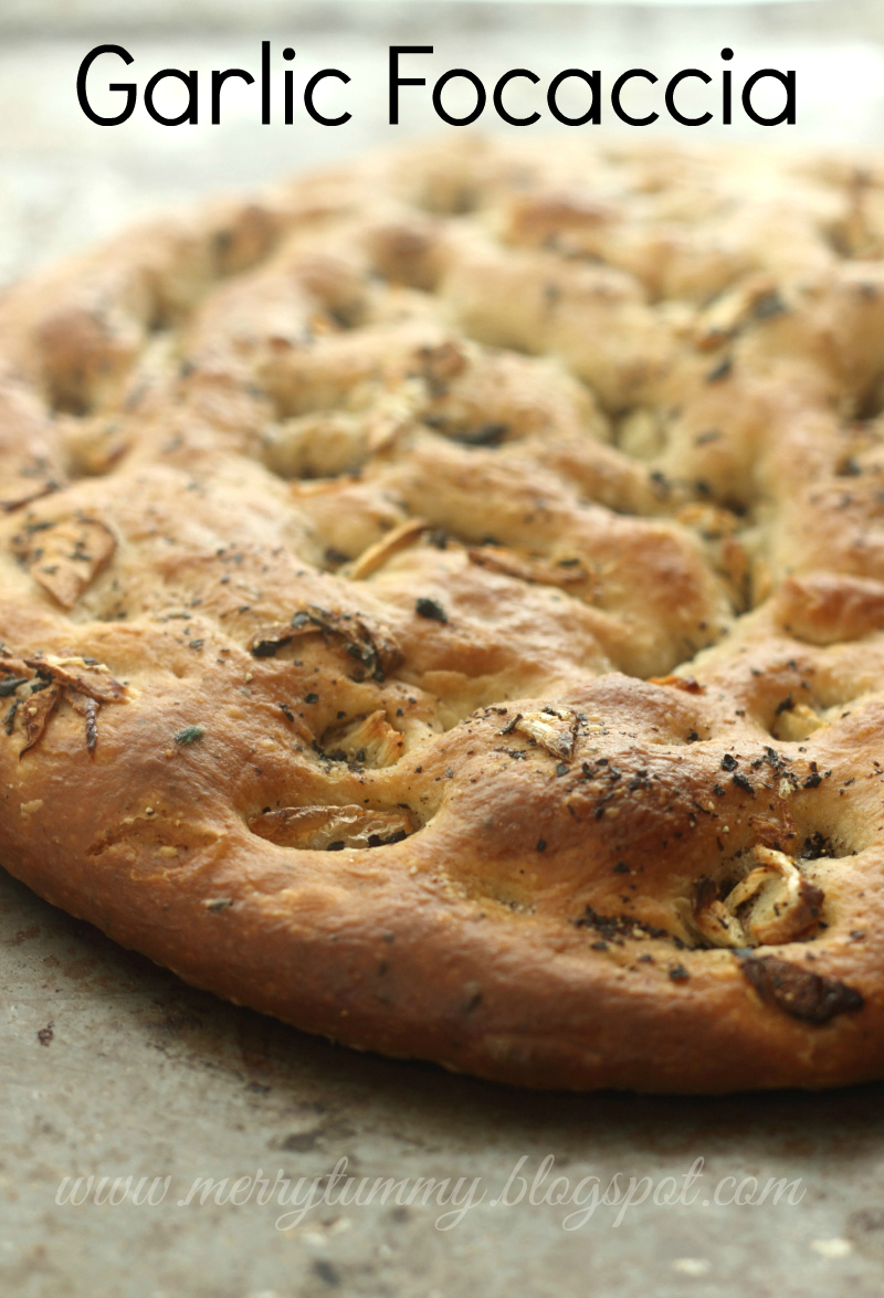 Merry Tummy: Garlic And Mixed Herbs Focaccia: Italian Bread