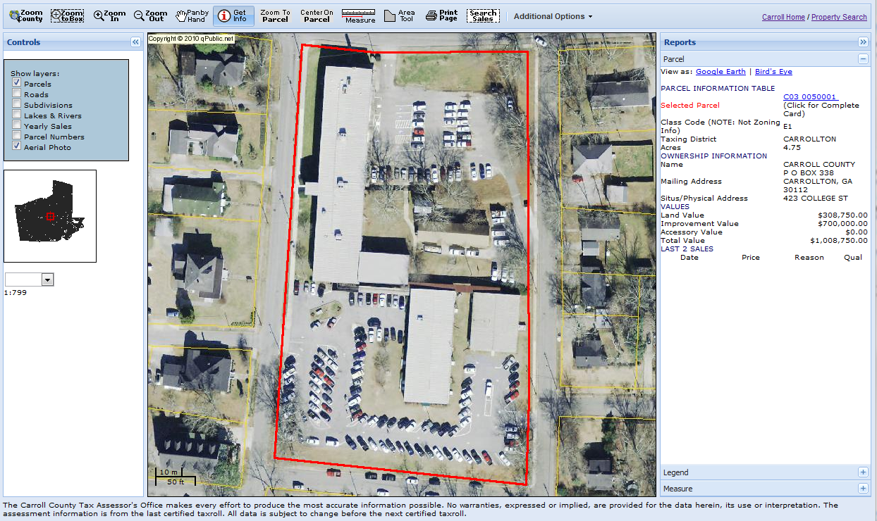 Carroll County, Georgia: Tax Assessor Adds New Map Interface, Aerial