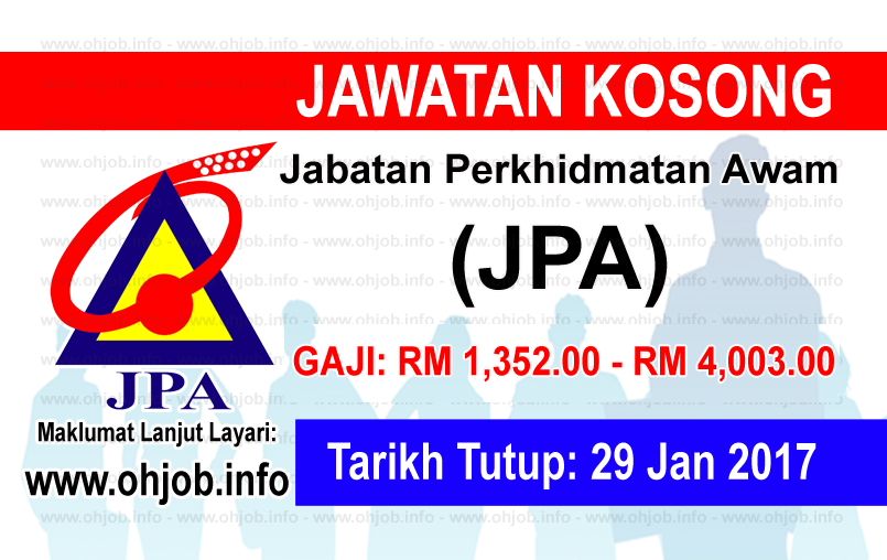 Jawatan Kerja Kosong Jabatan Perkhidmatan Awam (JPA) logo www.ohjob.info januari 2017