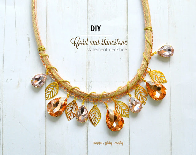 Rhinestone and Cord Necklace Tutorial Using Rhinestone Bezels The