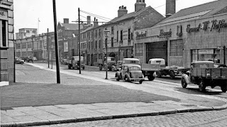 Ernest W Hatfield on Furnival Street, Sheffield 1953