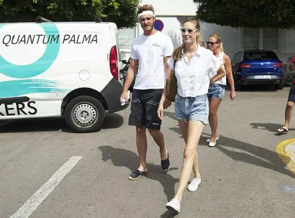 Pierre Casiraghi, the younger son of Princess Caroline of Hanover, and his wife Beatrice Borromeo at King's Cup sailing event