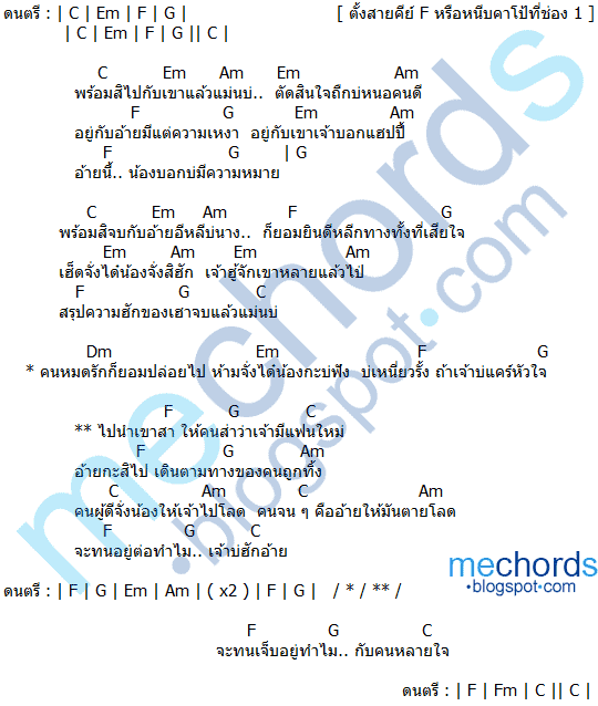 คอร์ดเพลง ไปนำเขาสา เจมส์ อนันต์