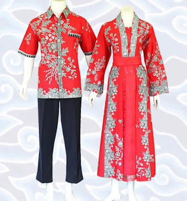 Model Gamis Batik Sarimbit modern Model Gamis Batik Sarimbit modern