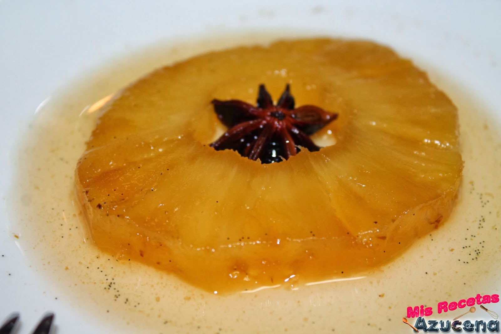 Mis Recetas: Piña con miel y cointreau.