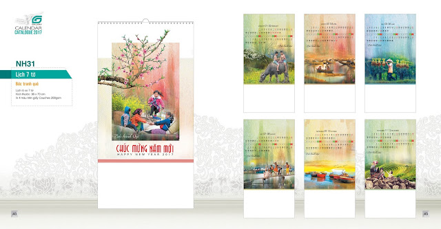 NH31 - Bức tranh quê, Lịch treo tường 7 tờ, in lịch, mẫu lịch đẹp NH31 - Bức tranh quê, Lịch treo tường 7 tờ, in lịch, mẫu lịch đẹp