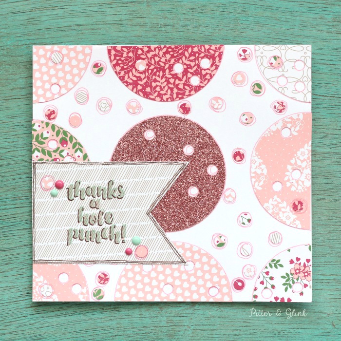 pitterandglink handmade thanks a hole punch card