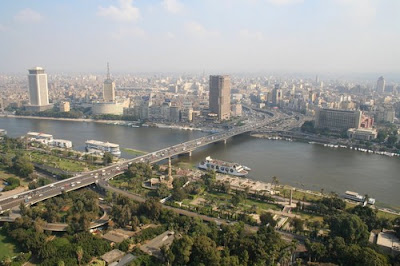 The 6th October Bridge in central Cairo, Egypt