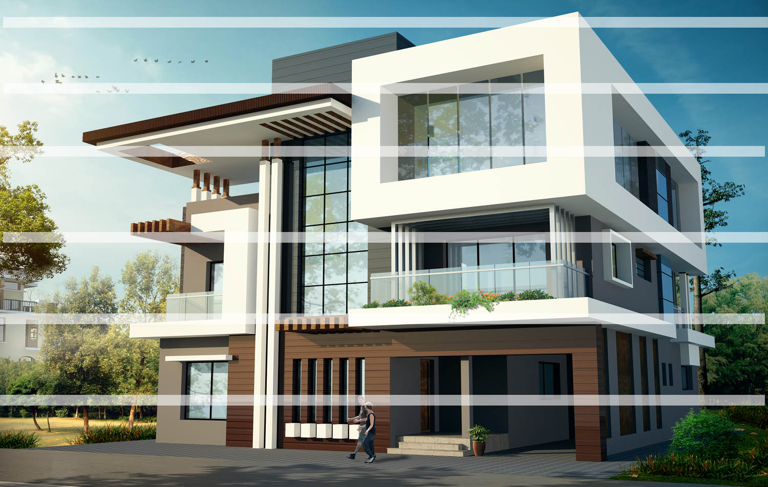 Architectural Elevation & Design: Bungalow Elevation - Floor Plan