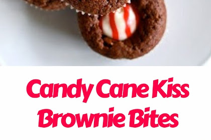 Candy Cane Kiss Brownie Bites #christmas #snack