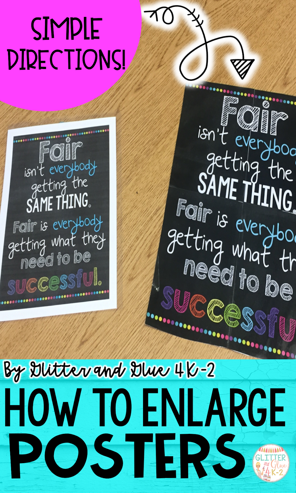 How to Enlarge Posters Glitter and Glue 4 K2