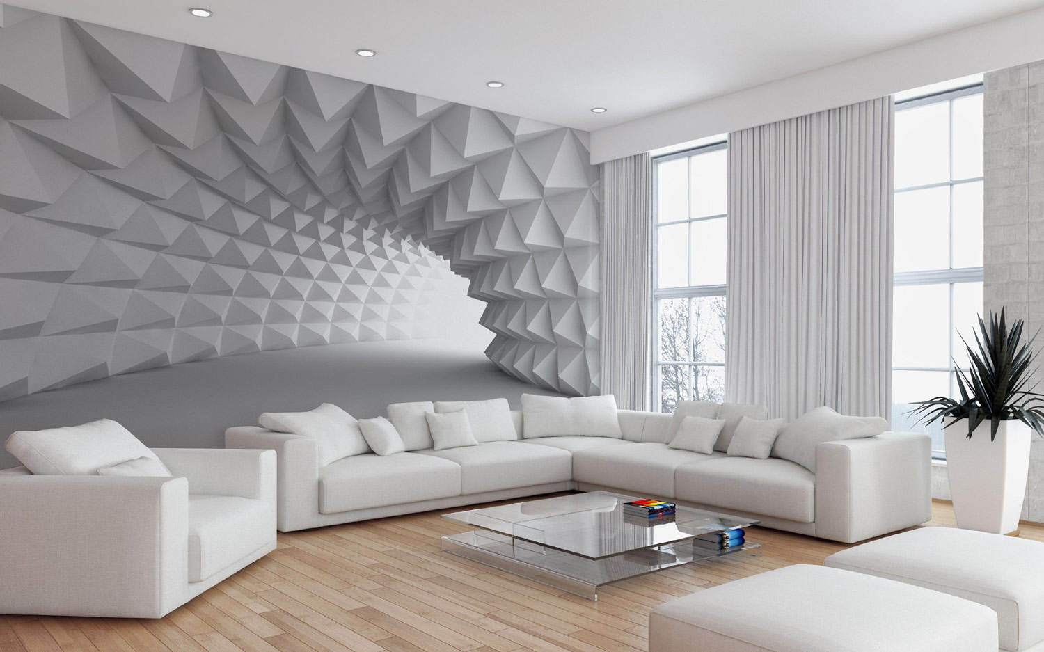 3D patterned wallpaper