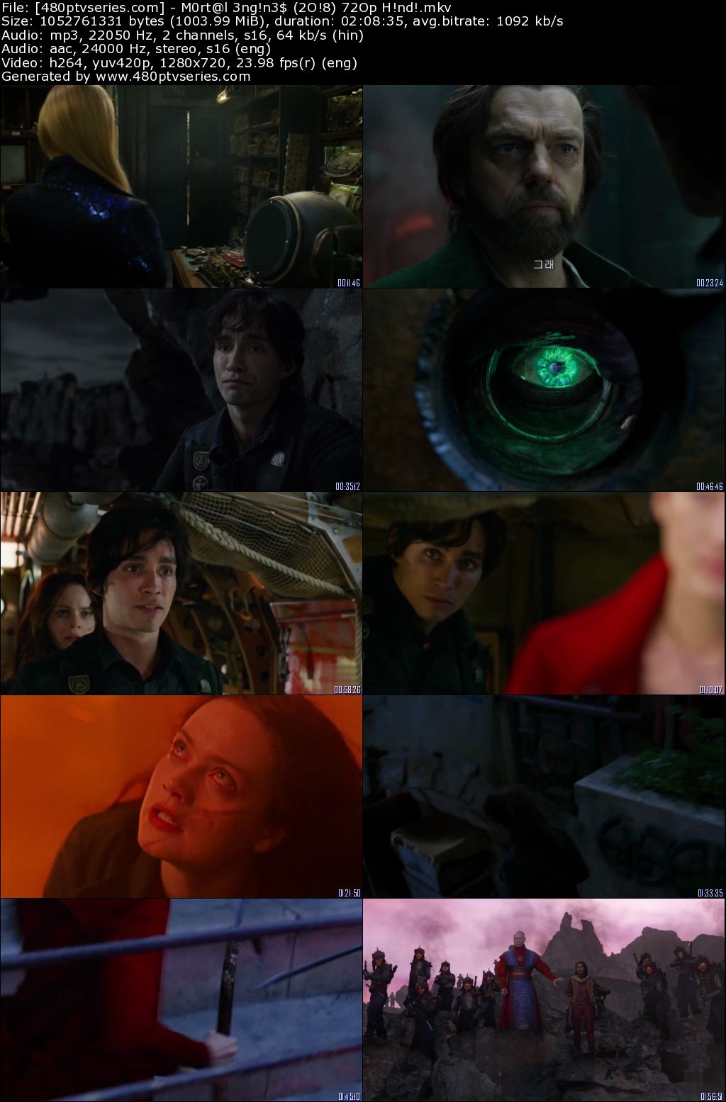 Download Mortal Engines (2018) 999MB Full Hindi Dual Audio Movie Download 720p HDRip Free Watch Online Full Movie Download Worldfree4u 9xmovies