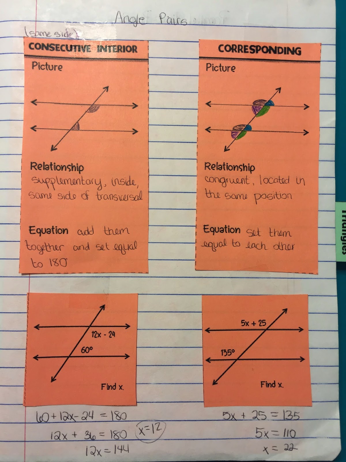 misscalcul8 Geometry Unit 3 Angles and Lines Interactive Notebook