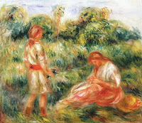 PIERRE-AUGUSTE RENOIR Femme et jeune fille dans un paysage c. 1916