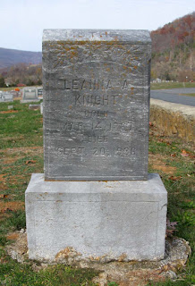 Leanna A. Knight tombstone, Greene County, Virginia