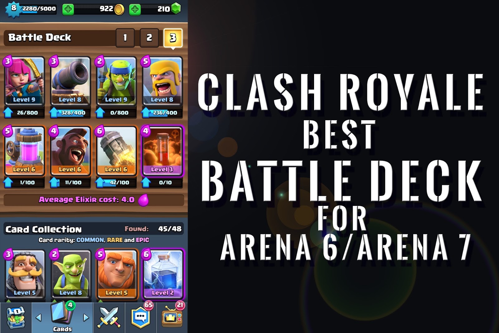 Clash Royale Best Battle Deck For Arena 6 Arena 7