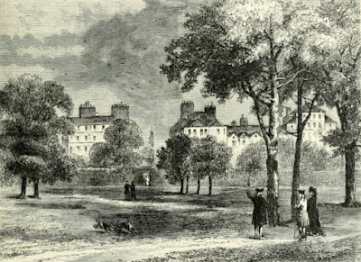 Entrance to Grosvenor Street from Hyde Park c1780  from Old and New London by E Walford (1878)