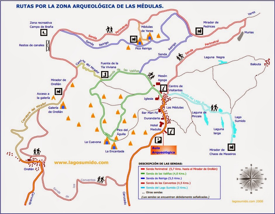 Mapa de senderos de las Médulas Mapa de senderos de las Médulas