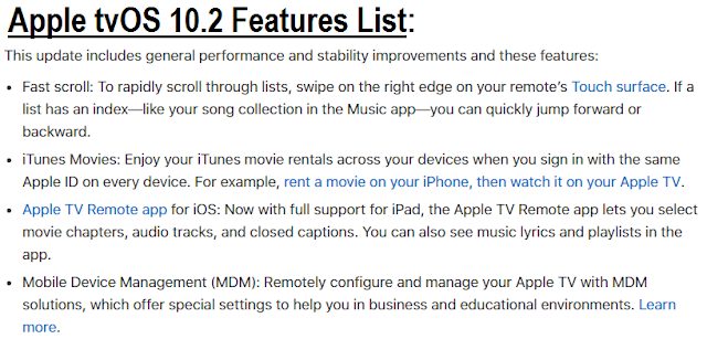 Apple tvOS 10.2 Features Apple tvOS 10.2 Features