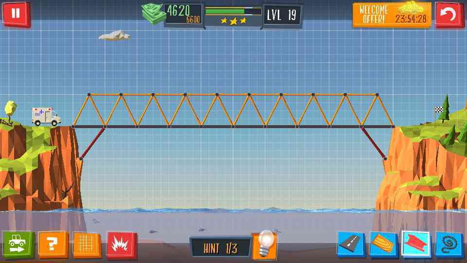 Build a Bridge Level 130 Solved, 3 Star Walk Through Gamers Amatir