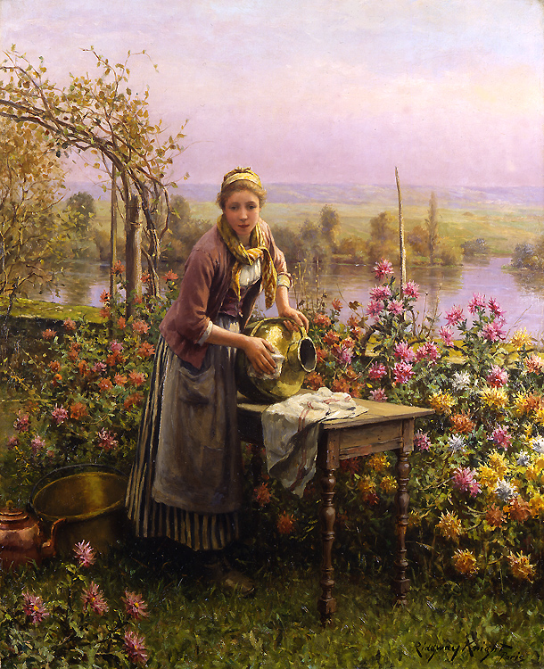 Polindo a Jarra - Daniel Ridgway Knight e suas mais belas pinturas