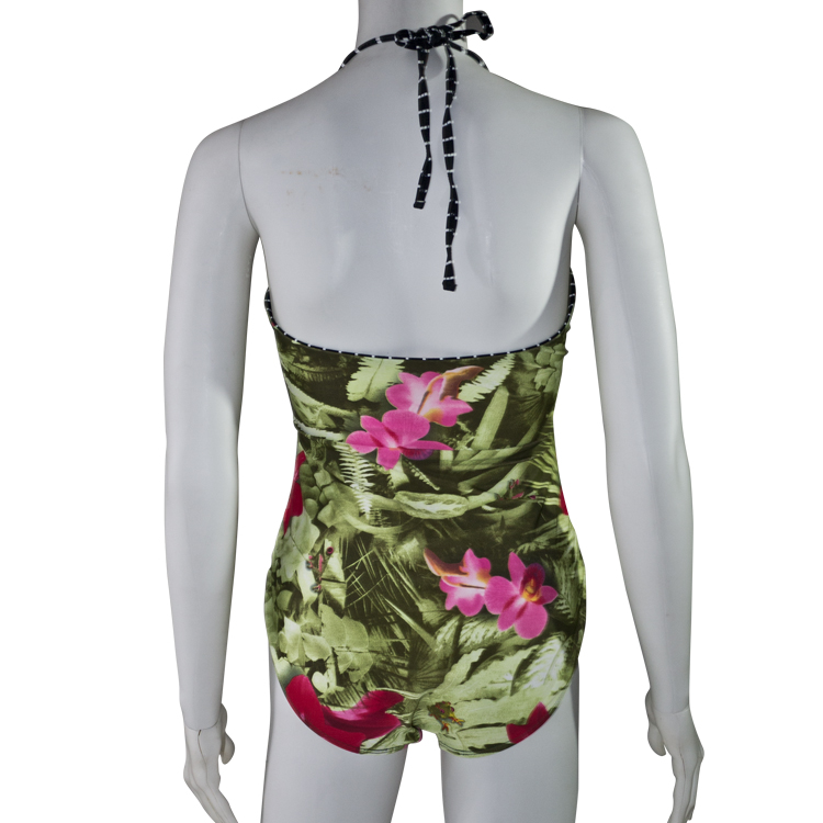 FASHION CARE 2U S126 Green Floral One Piece Swimsuit Swimwear XL