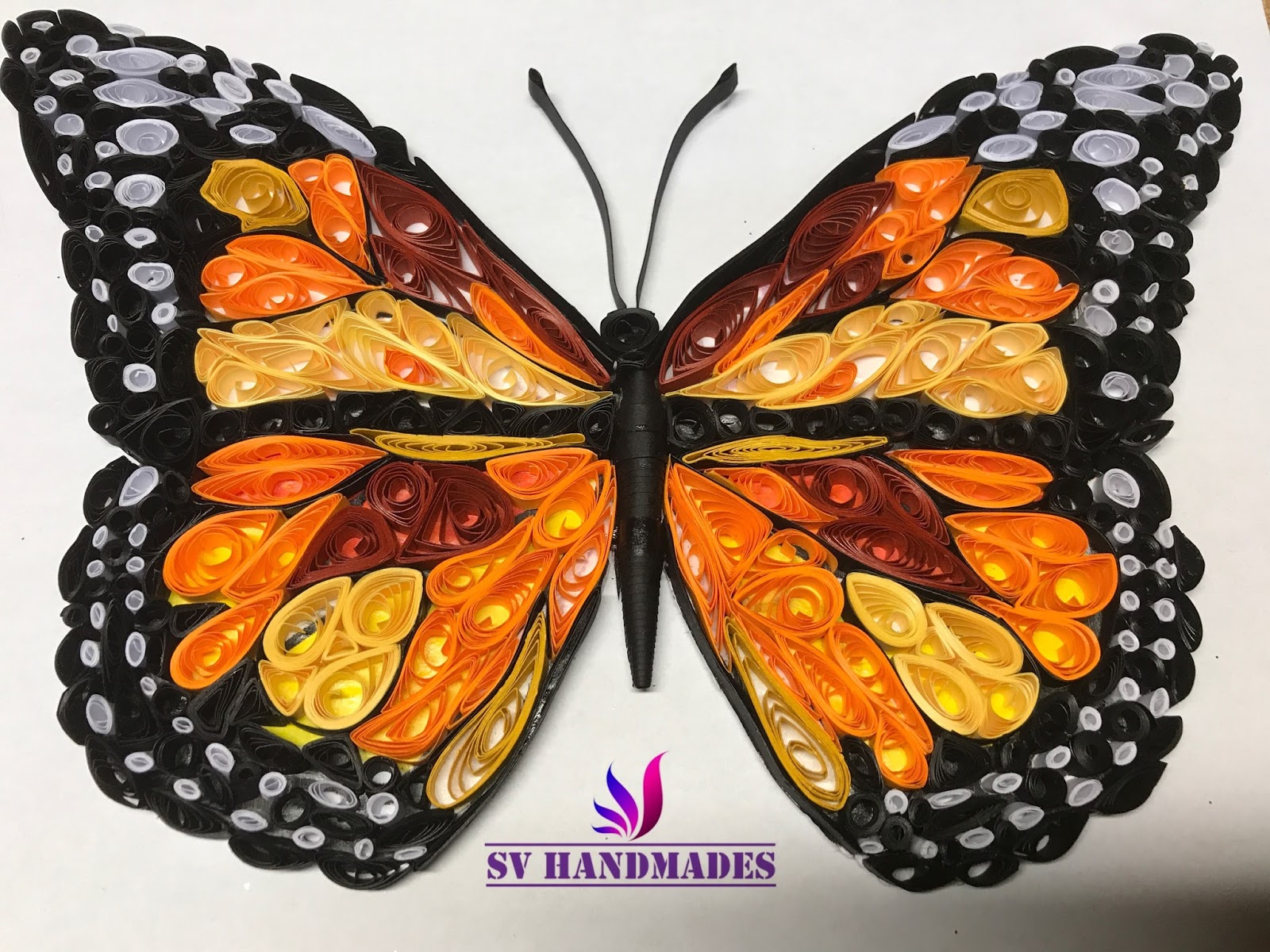 SV Handmades Quilled Monarch Butterfly