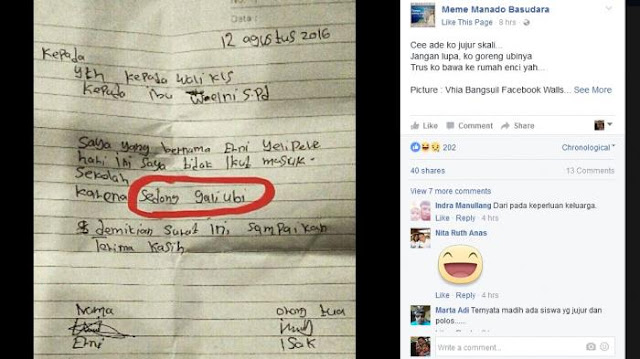 Jadi Hiburan Netizen, Ngakak Surat Izin Tak Masuk Sekolah Dengn Alasan 