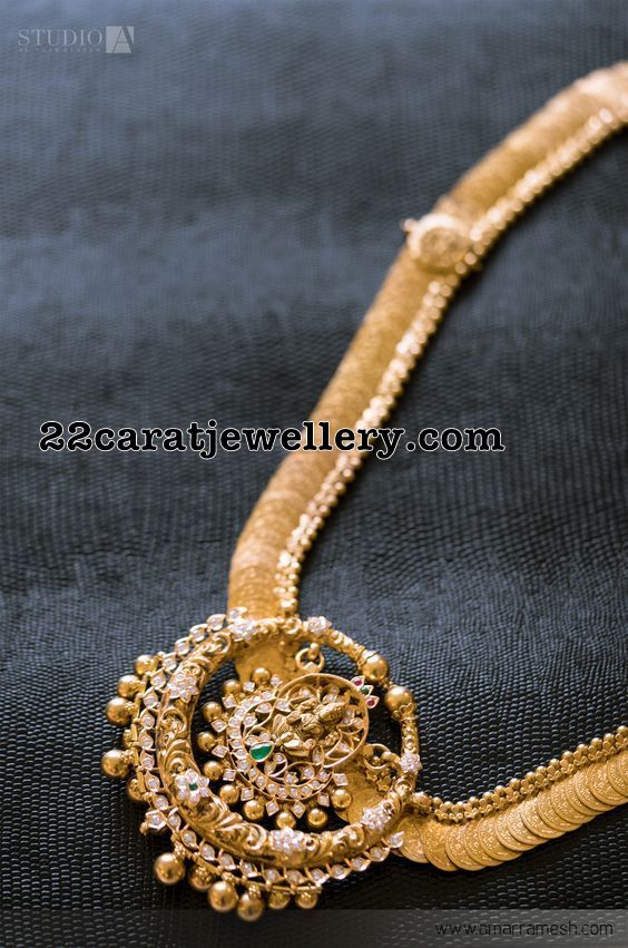 kasu mala with locket