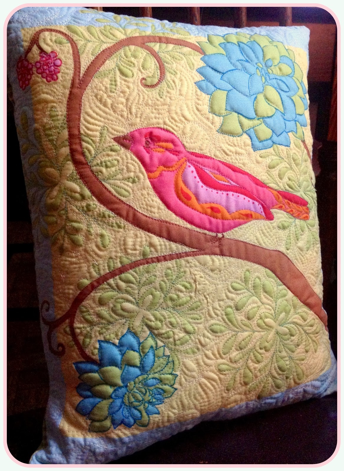 Karen's Quilts, Crows and Cardinals Bloggers Quilt Festival Quilted