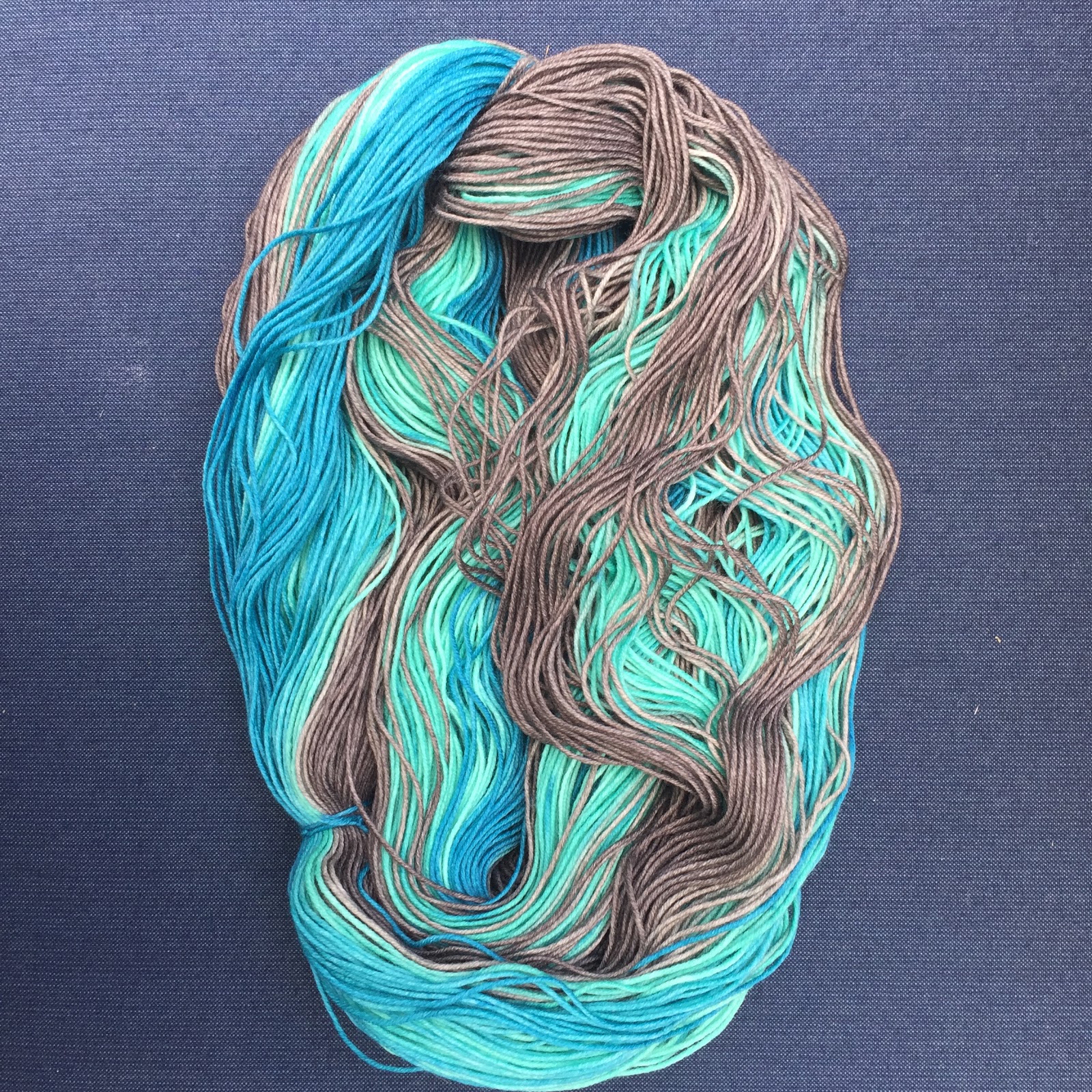 Woolercoaster On the Needles Blue Brick Yarn, Camellia Fiber Company