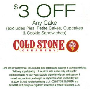 Cold Stone Creamery Printable Coupons May 2018 - Friendly Discount 2018