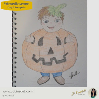 #drawlloween day 6 Pumpkin, Jo Linsdell, #drawing #sketch #Halloween