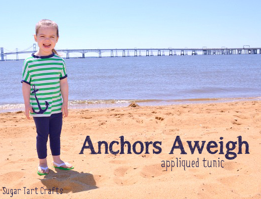 Anchors Aweigh: Simple t-shirt refashion with appliqued anchor