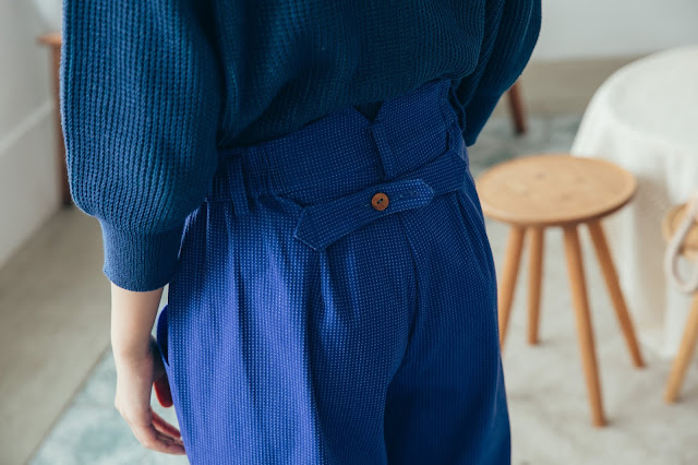 長腿先生口袋造型長褲-青丹藍