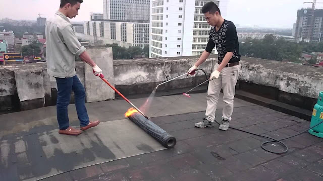 Thi công chống thấm tại thanh hoá Chống thấm sàn mái dùng màng bitum khò nóng