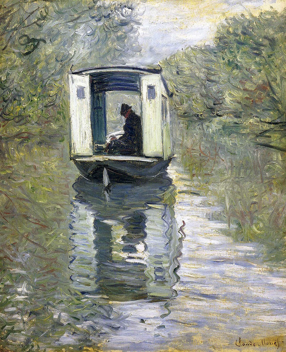 Claude Monet, El barco-taller (1876), Barnes Foundation, Merion, Pennsylvania Claude Monet, El barco-taller (1876), Barnes Foundation, Merion, Pennsylvania