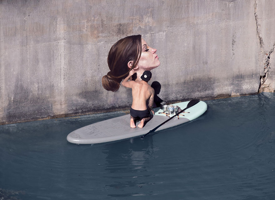 Artist Paints Murals of Women While Floating on a Surfboard Artist Paints Murals of Women While Floating on a Surfboard