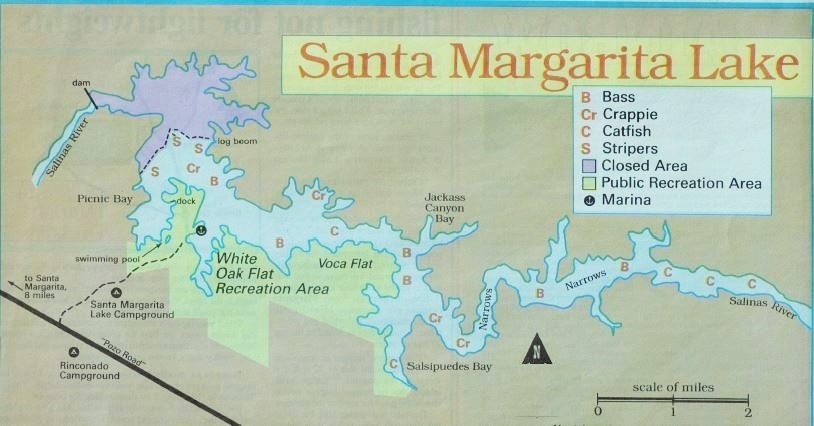 Santa Margarita Fishing Map