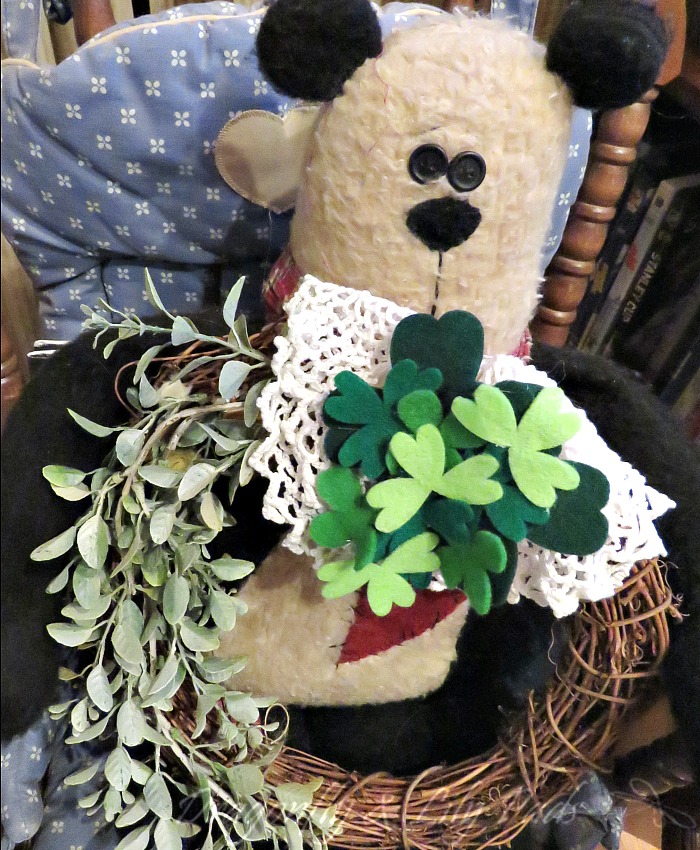 Felt St. Paddy's Day Pin attached to a wreath makes a sweet piece of decor.