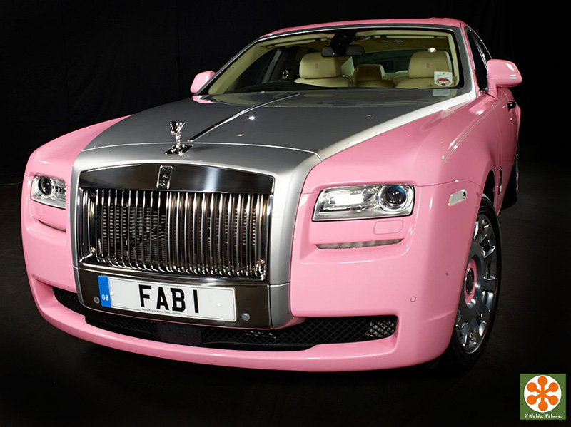 pink rolls royce breast cancer awareness