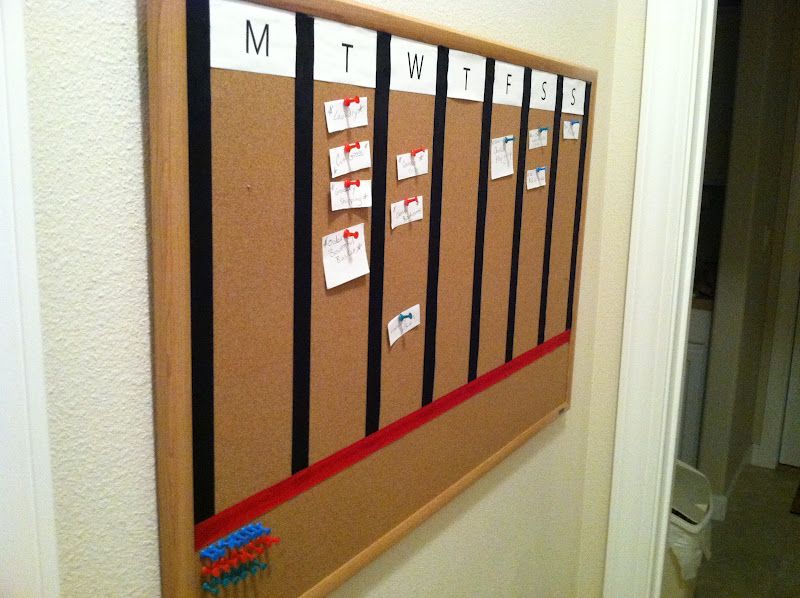 The Boise Life Getting Organized cork board calendar