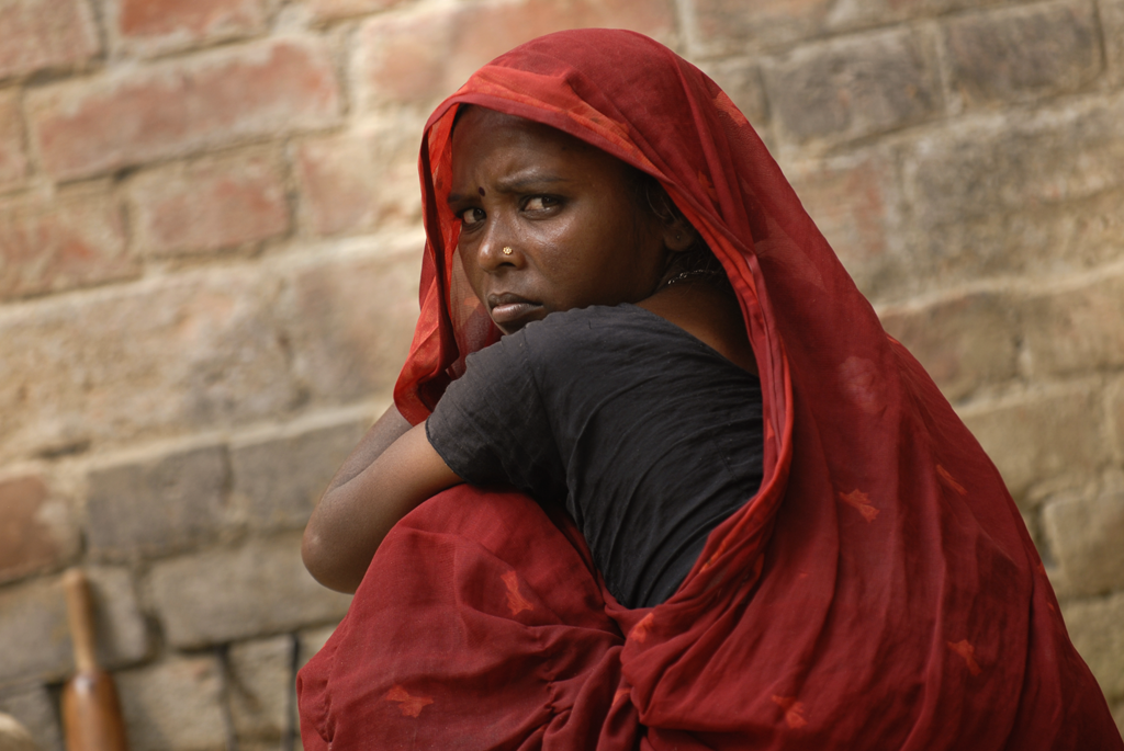 Photo of a woman outside Varanasi in Uttar Pradesh in India