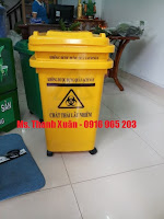 Thùng rác lây nhiễm 60 lít màu vàng ở Trà Vinh