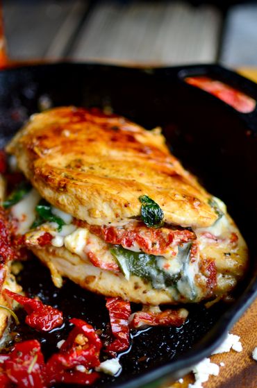 Sundried Tomato, Spinach, and Cheese Stuffed Chicken - Serves 2