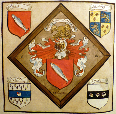 Obit de Pierre de Neve. Blog d'Olivier Nolet de Brauwere Tableau armorié de Pierre de Neve, officier d'infanterie, décédé en 1620.