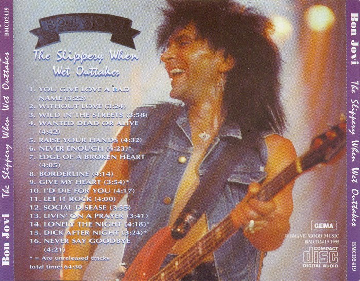 Rock Anthology Bon Jovi Slippery When Wet Outtakes (1986) FLAC