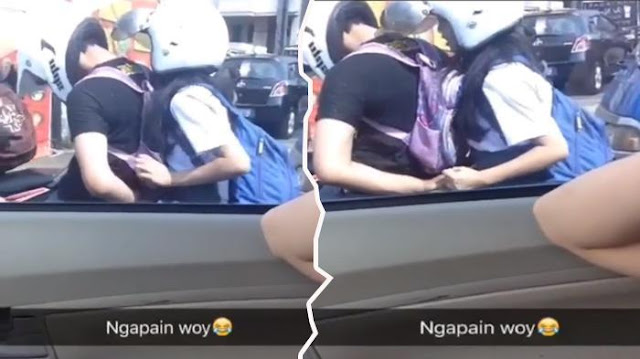 Video Remaja Berseragam yang Sedang Mesum Di Jalan Ini Bikin Netizen Marah